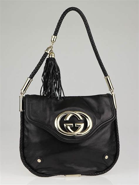 Gucci Britt Leather Shoulder Bag .